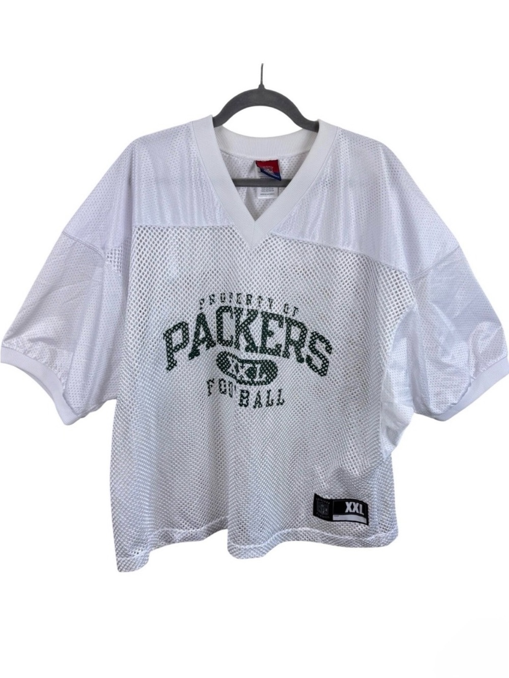 Reebok Vtg NFL Gridiron Classic Green Bay Packers Practice Jersey White Mens XL